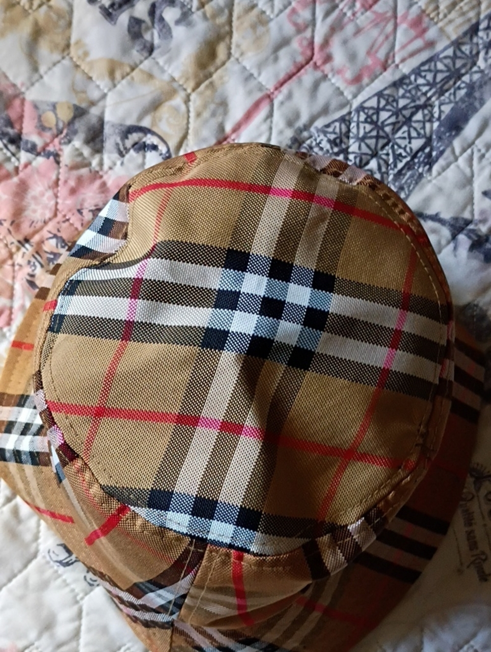 Designer Inspired Style Tan Plaid Bucket Hat - Picture 3 of 7